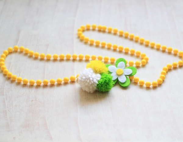 Pom Pom Yarn Necklace