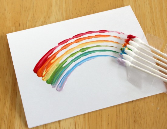 Painting Rainbows With Q-tips | Make and Takes