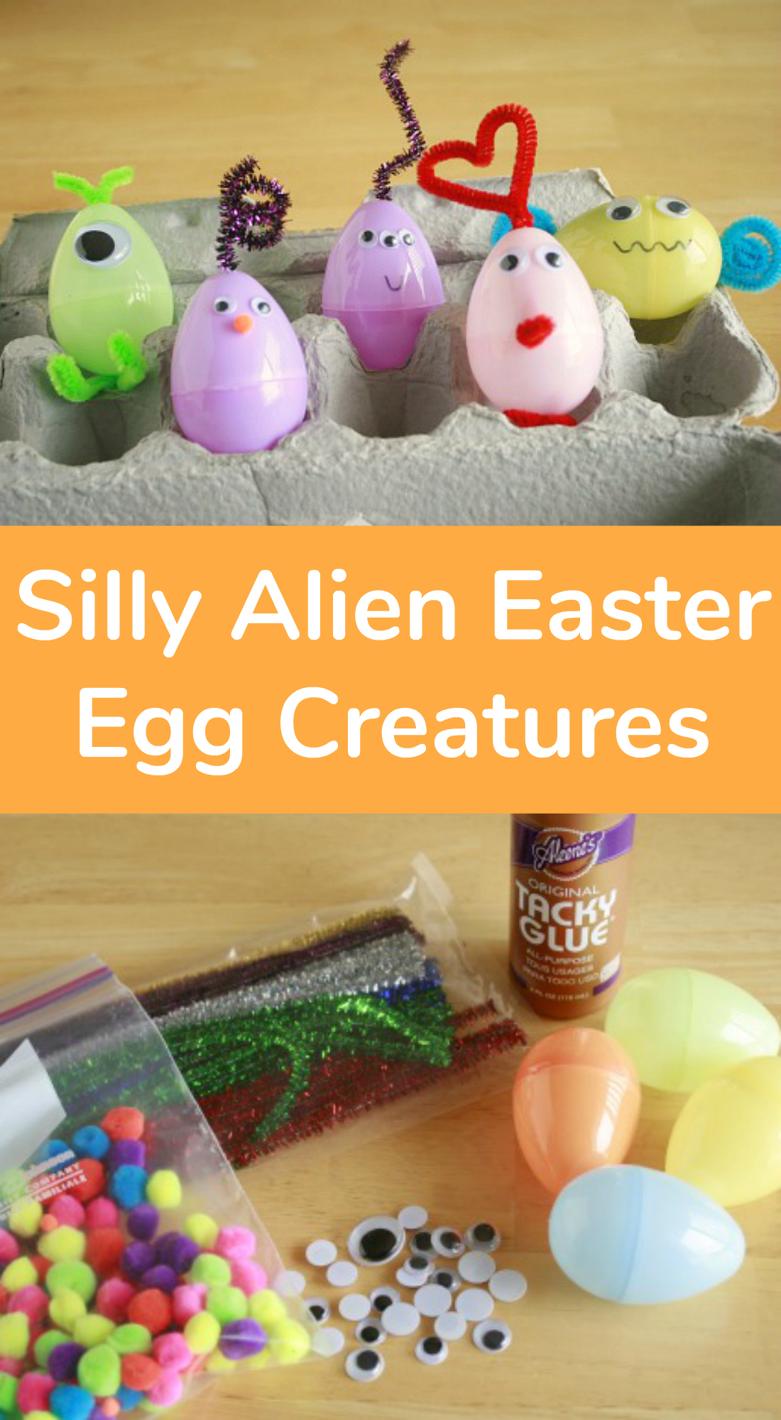 Silly Alien Easter Egg Creatures Kids Craft