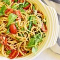Spaghetti with Tomatoes and Arugula
