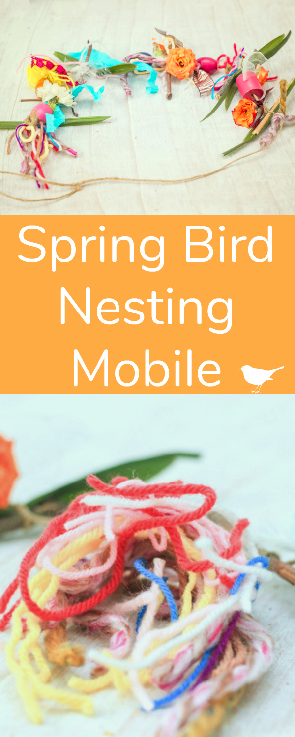 Spring Bird Nesting Mobile with Yarn Scraps