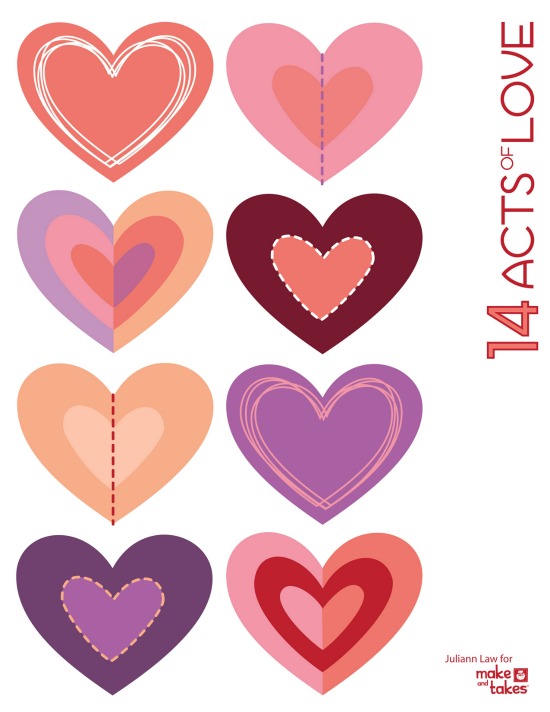 Counting Down To Valentines With 14 Acts Of Love A Free Printable Make And Takes
