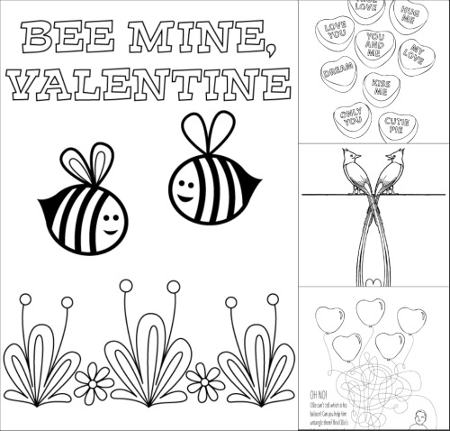 valentine crafts coloring pages - photo #24