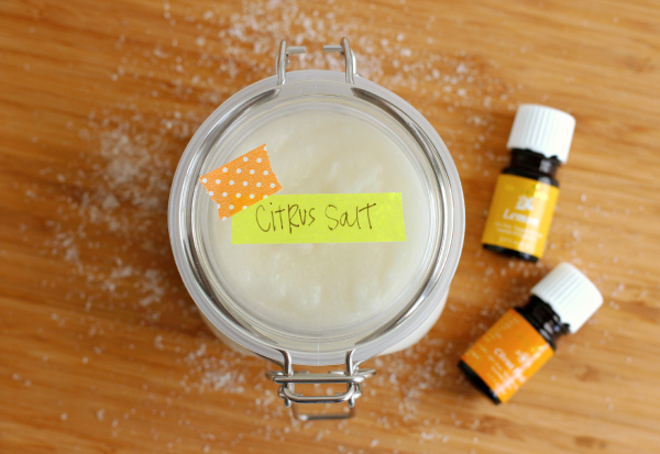 Essential Oils with Coconut Oil Salt Scrub