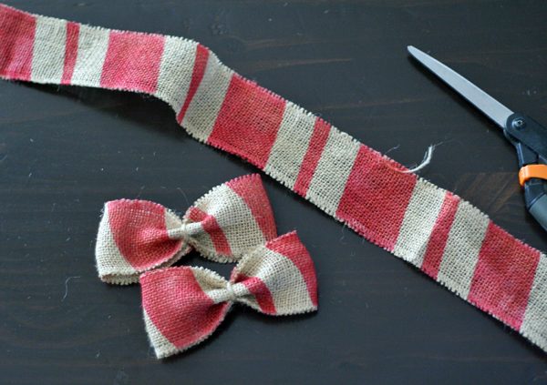 Airbrushed burlap ribbon bow