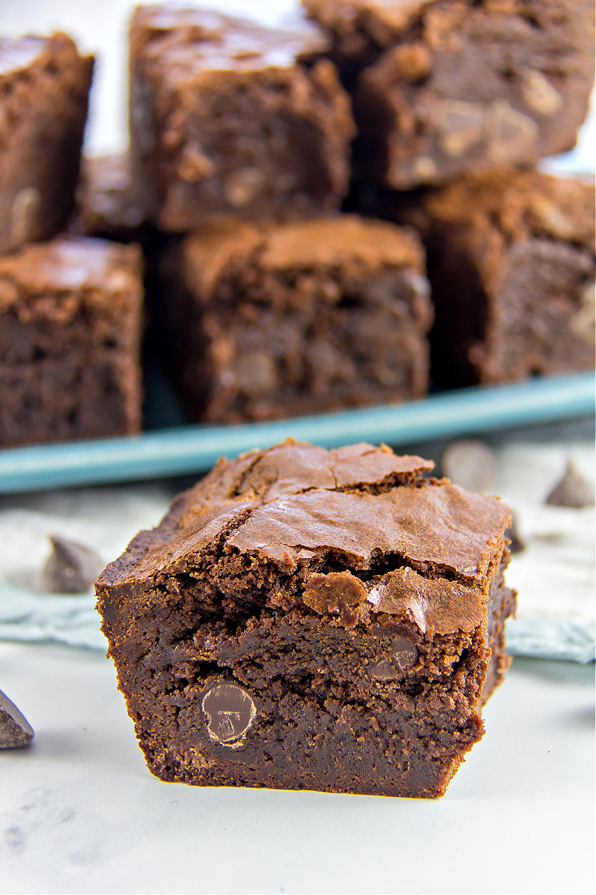 homemade brownies with chocolate chips