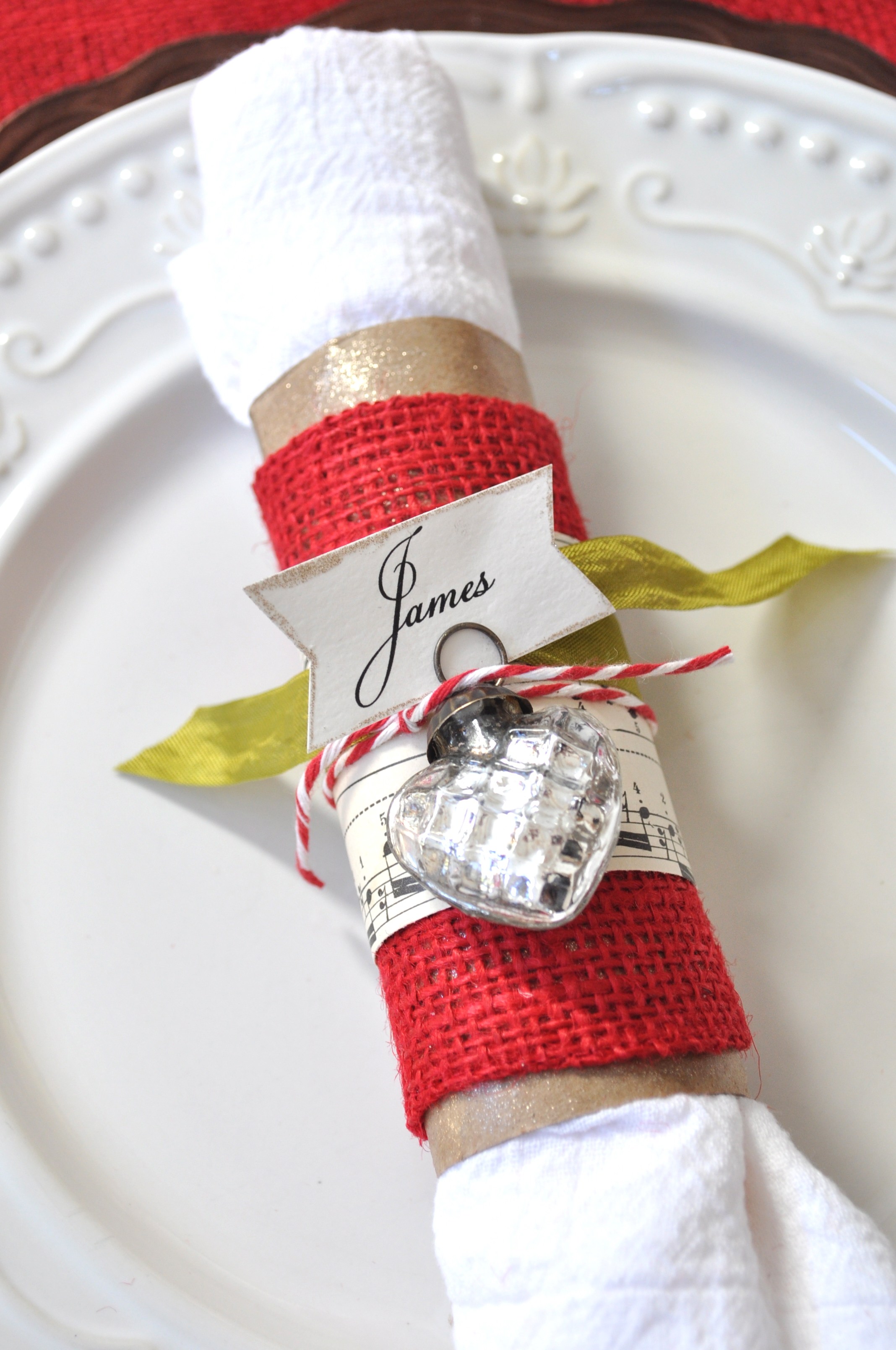 Up-Cycled Christmas Napkin Rings & Place Cards  Make and 