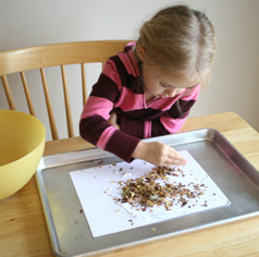 sprinkling crunchy leaves