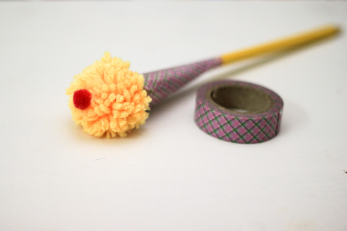 decorate a pom pom ice cream craft