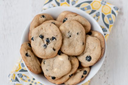 Dried Blueberry Cookies with White Chocolate Chips and Lemon