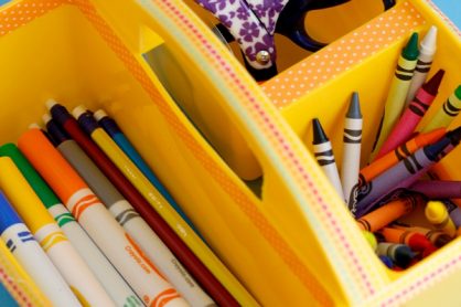 Crafting a Creative Caddy with craft supplies