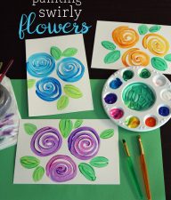 painting swirly flowers with a simple technique make and takes