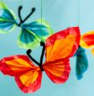 This Tissue Paper Butterfly Mobile Craft is a beautiful decoration for summer or spring. Fun to do with kids & just needs some tissue paper & pipe cleaners!
