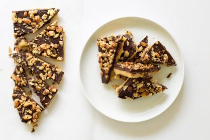 Homemade Toffee with Chocolate and Nuts