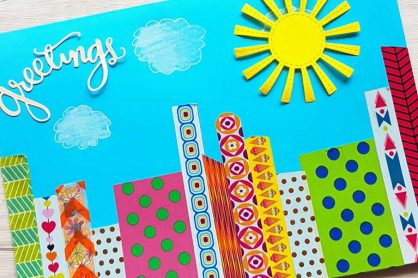 Washi Tape City Skyline Card