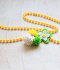 Pom Pom Yarn Necklace