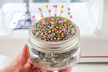 DIY pin cushion jar craft