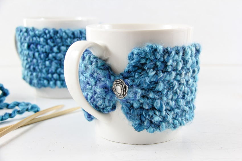 How To Knit A Coffee Mug Cozy Make And Takes