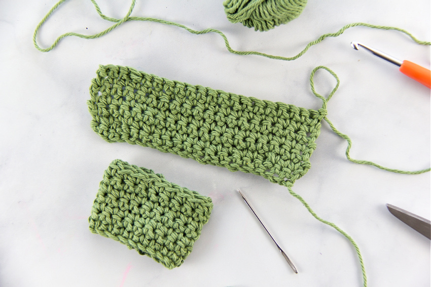 green crochet napkin ring