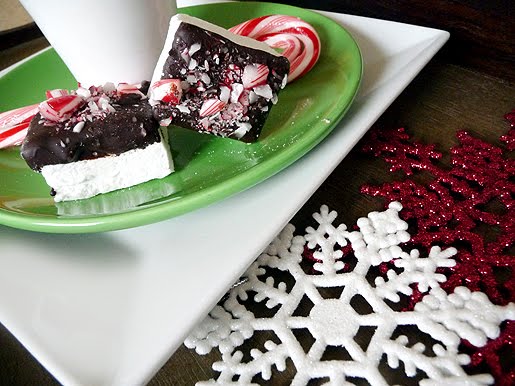 homemade marshmallows with Peppermint shavings
