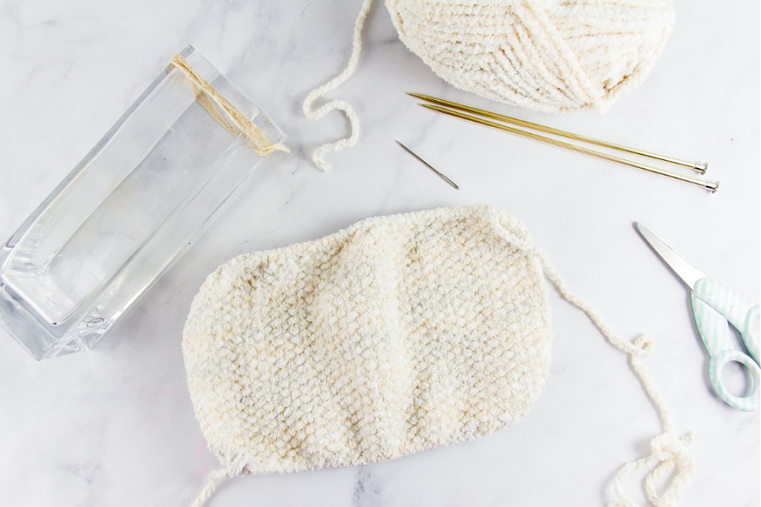 a knit white rectangle