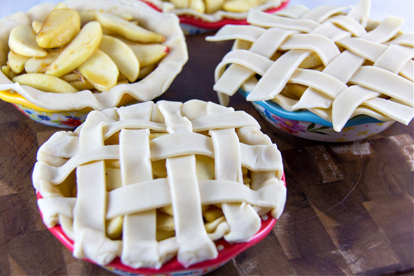 lattic top on mini apple pies