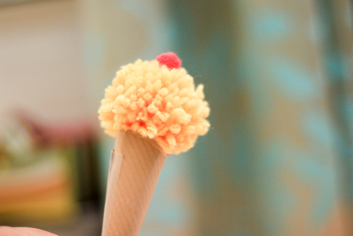 how to make a pom pom ice cream craft