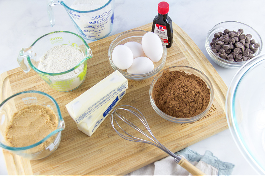 ingredients to make brownies