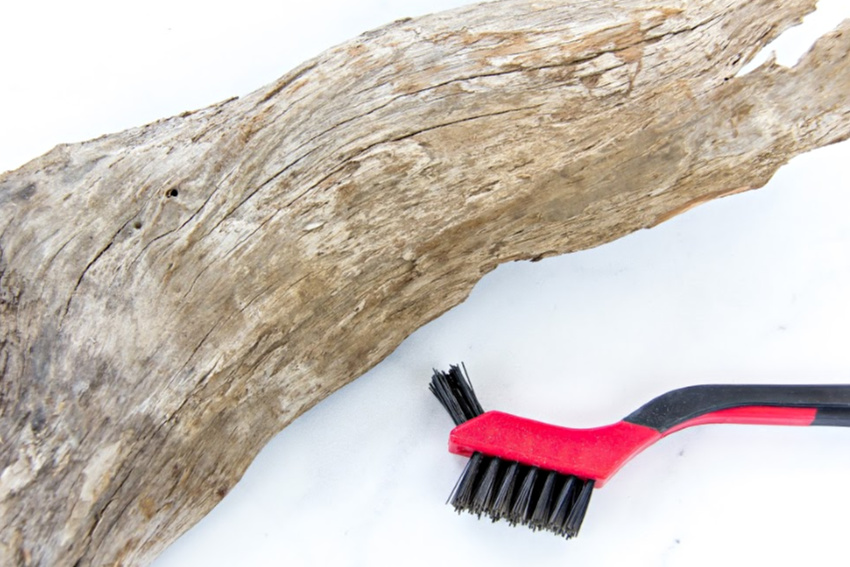 driftwood and a wire brush