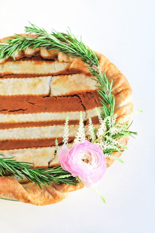 Striped Floral Pie Crust