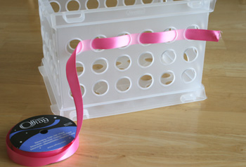 Weaving Ribbon Into Basket