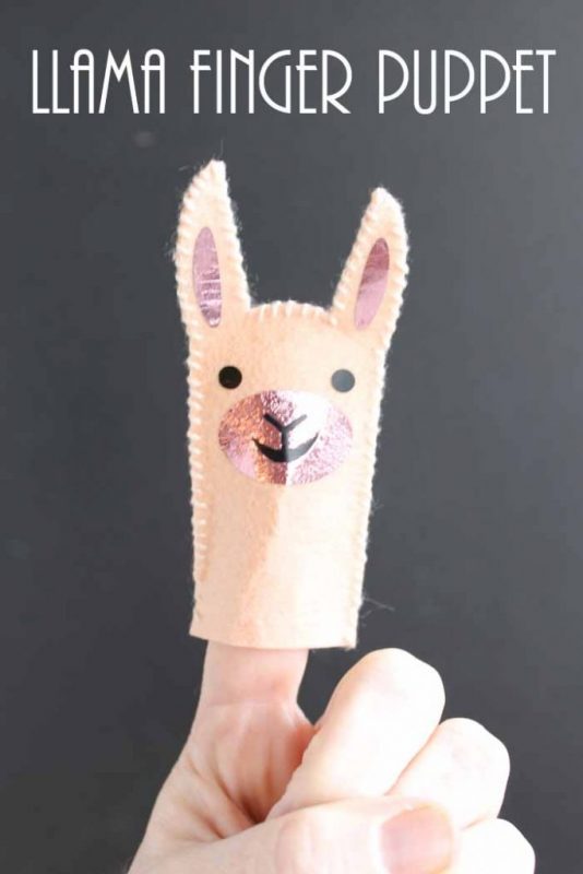 Smiling Llama Finger Puppet