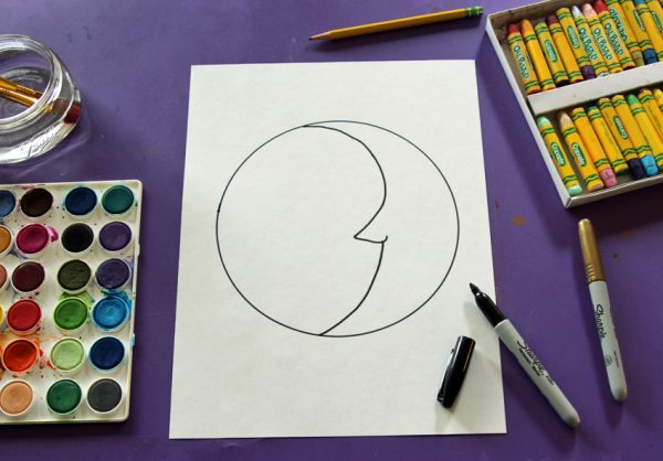 Drawing a sun and moon