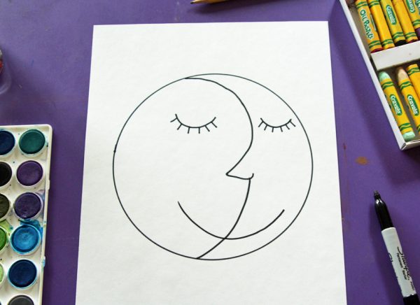 Drawing a simple sun and moon face