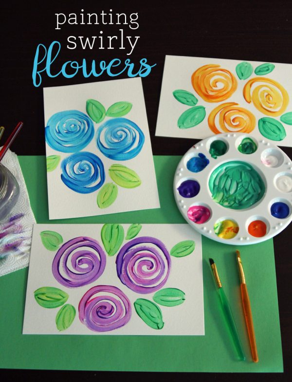 Easy Straw Flower Painting for Kids to Make - Projects with Kids