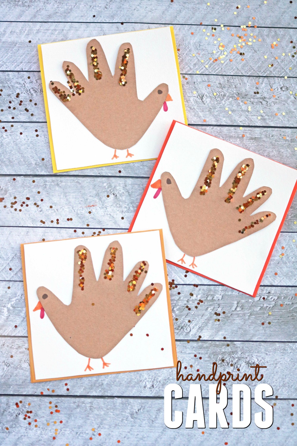 Handprint Turkey Cards Kids Craft Make and Takes