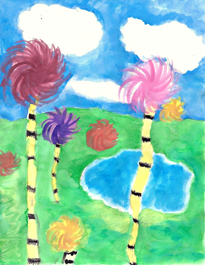 Truffula Tree Watercolor Art To Celebrate Earth Day Make And Takes