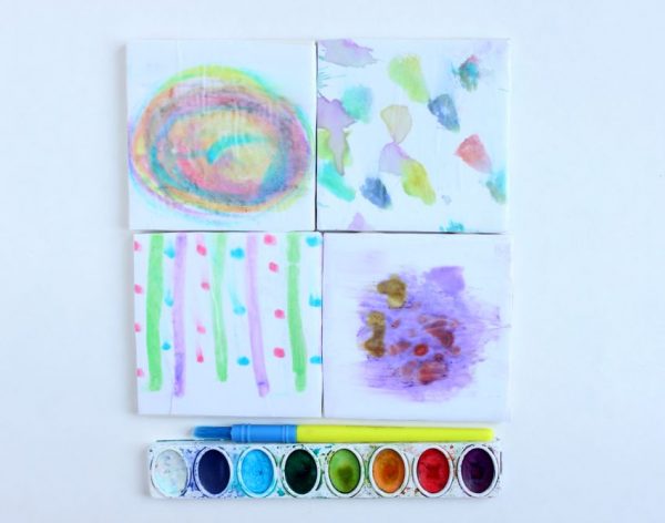 Watercolor Coasters the Kids Can Help Make 